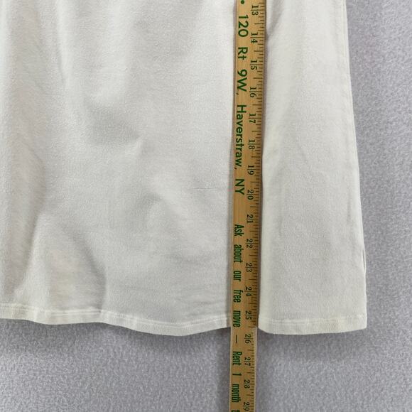 EILEEN FISHER Tank Top M Organic Cotton Jersey Racerback Halter Shelf Bra Ivory - Picture 11 of 13